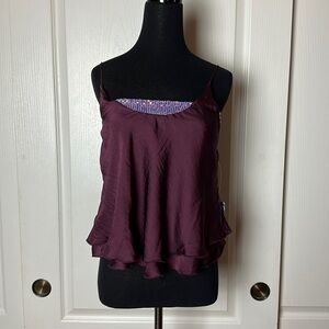 NWT INTIMATELY FREE PEOPLE DARK PURPLE & LAVENDER SEQUIM LAYERED CAMI TOP
